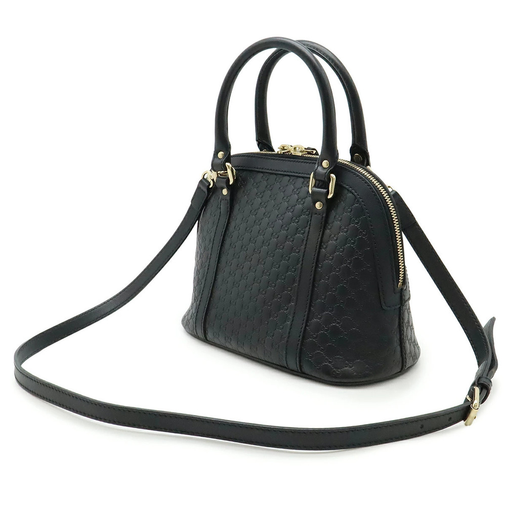 Gucci Handbag Microssima Leather Black Shoulder Black